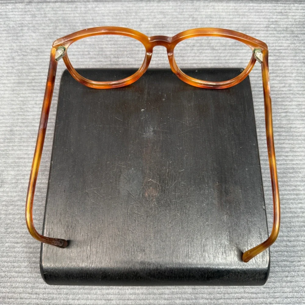 Vintage Amber Tortoiseshell Round Y2K Eyeglass Frames 54-18-145 Retro Panto Vtg‎